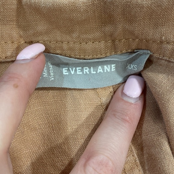 Everlane Linen Notch Collar Short Sleeve Shirt Dress - Picture 10 of 10